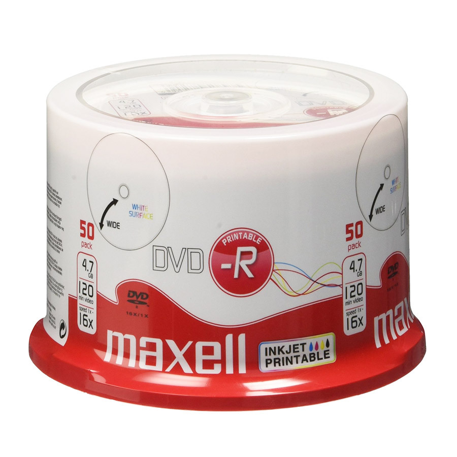 TEMU Maxell 50 stampabili inkjet 120 min 4.7GB, cake - 275701