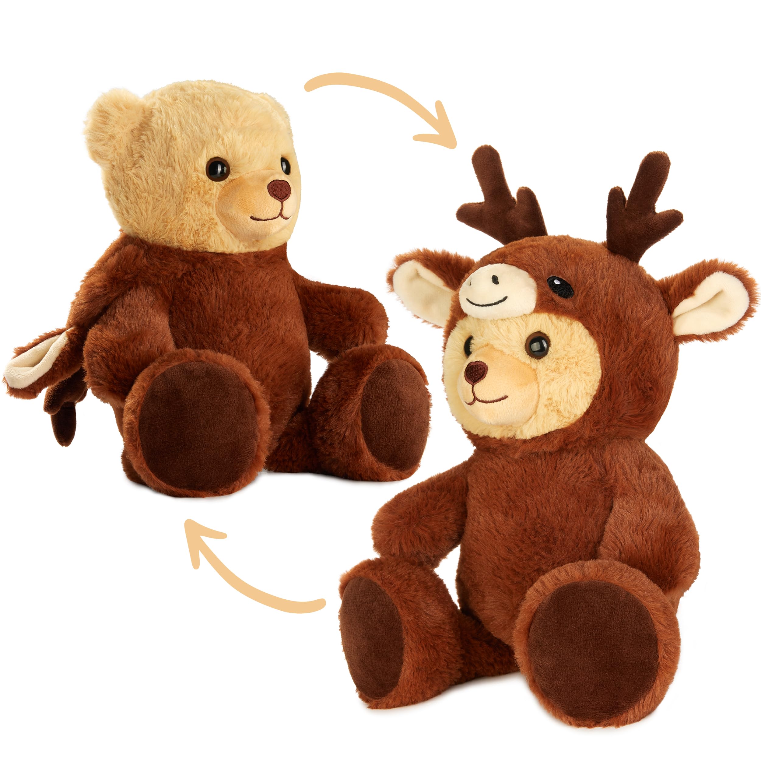 Image of Teddy Hirsch - 25 Cm Teddy Bear In Deer Costume With Hood - Plush Toy For Cuddly - Gift For Children
