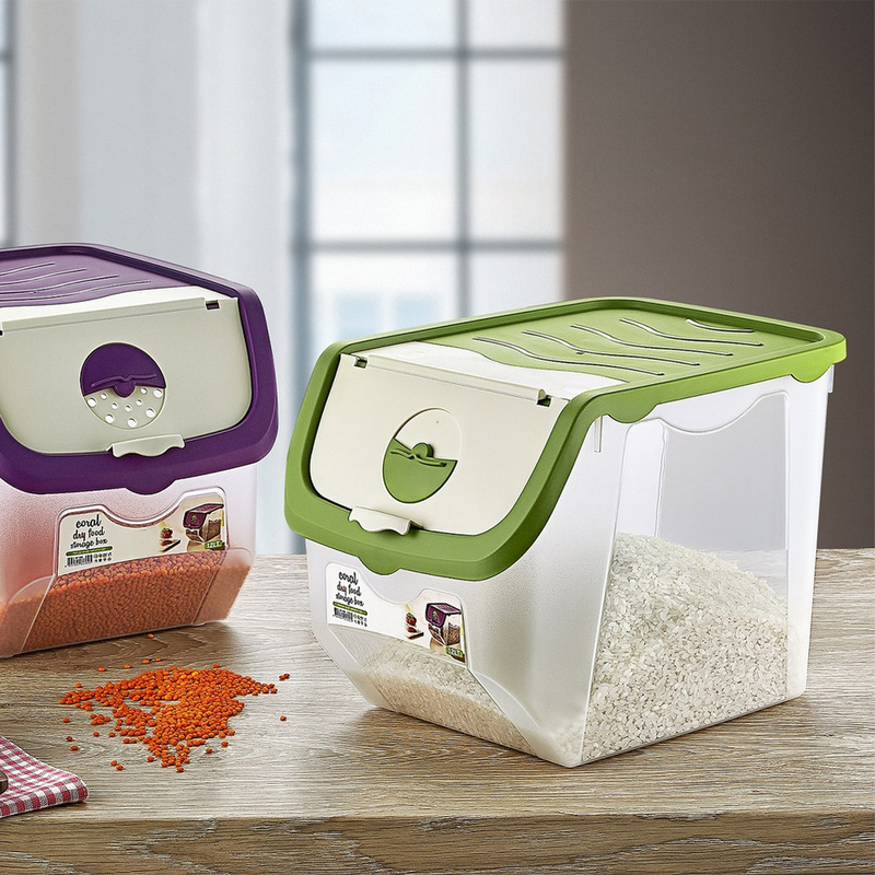 12l Mint-colored Vegetable And Fruit Container With Lid