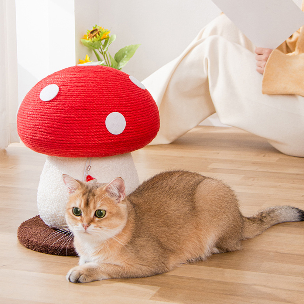 Cute Mushroom Cat Scratching Post, Fun Shaped Scratcher