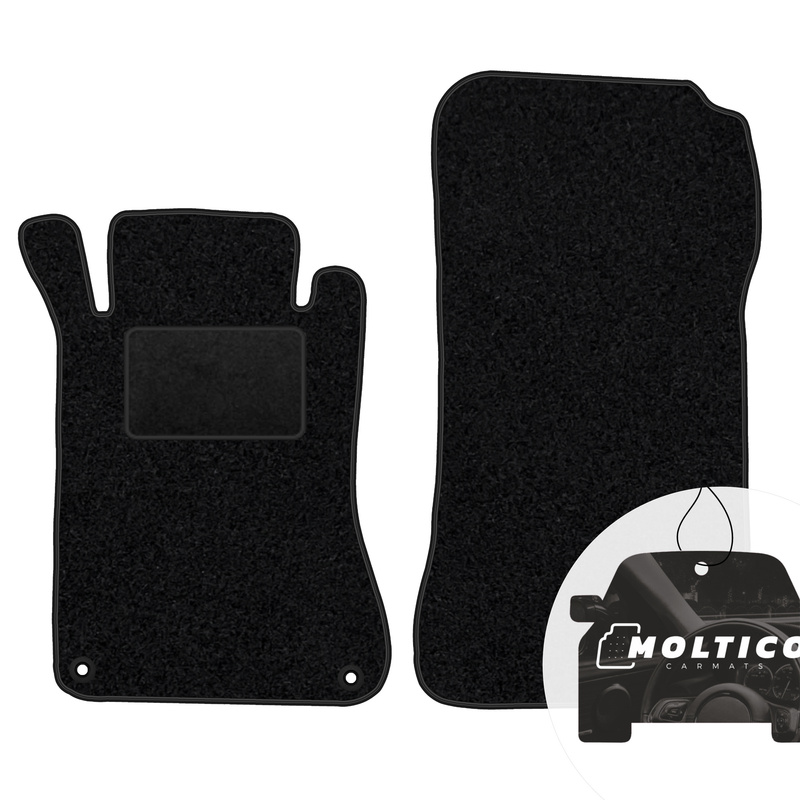 Image of Front Floor Mats Velour - Black Edging - Suitable For: Mercedes W203 2000-2006
