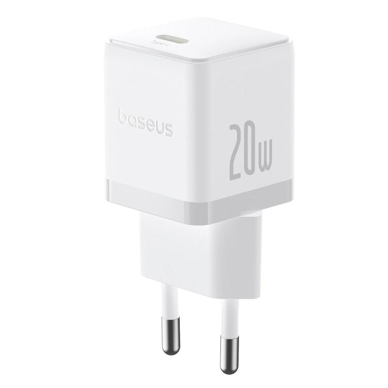 Image of Network Charger Baseus Palm 20w Usb-c - Fast Charging, Compact, White, Compatible With Usb Pd, For Smartphones And Tablets