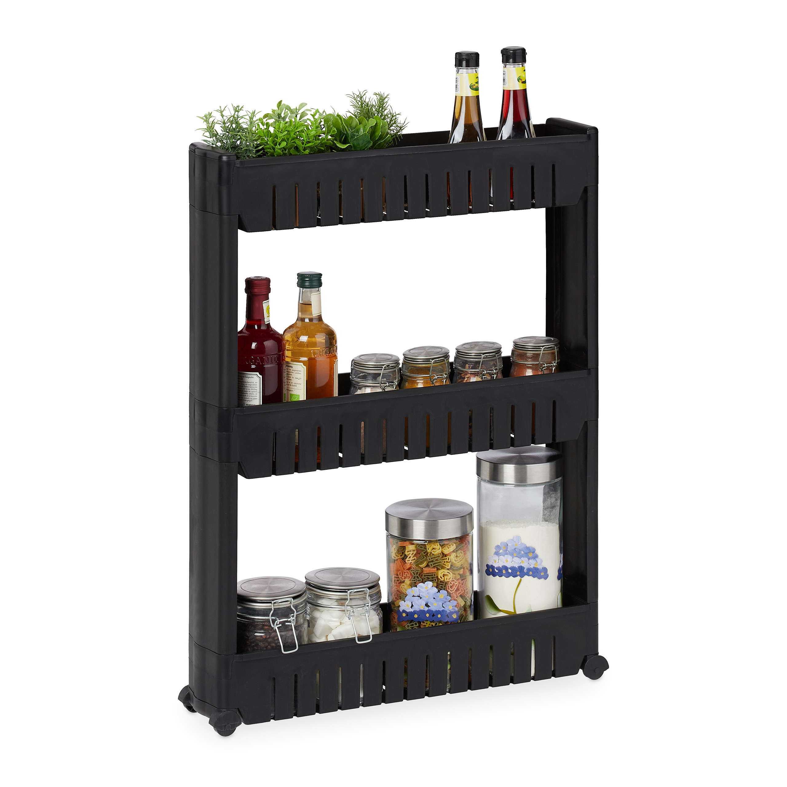 Niche Cart In Black - (w)12.5 X (h)71 X (d)54 Cm