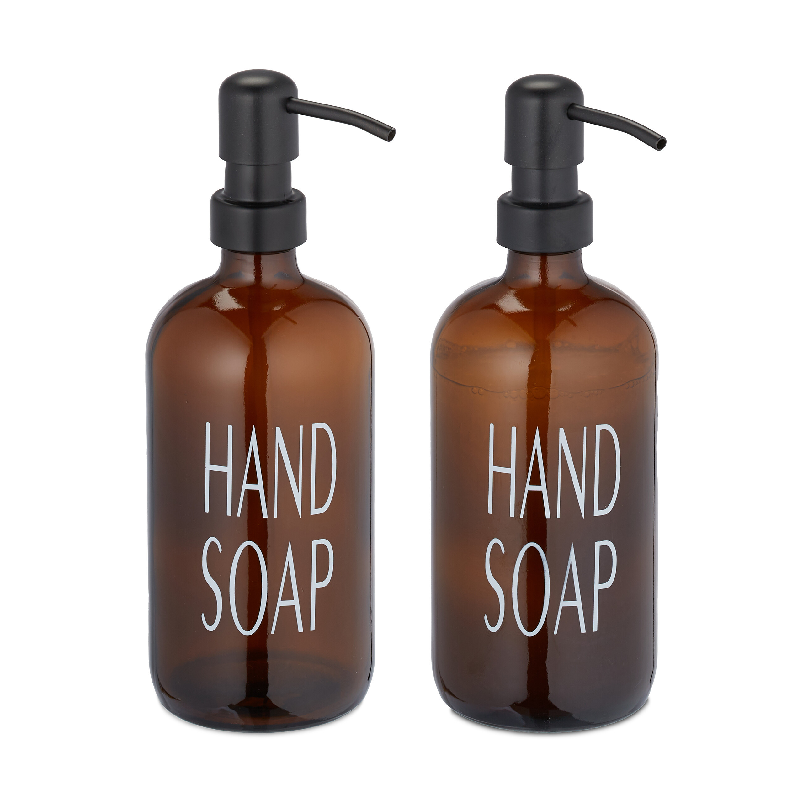 2 Soap Dispenser In Brown - 500 Ml