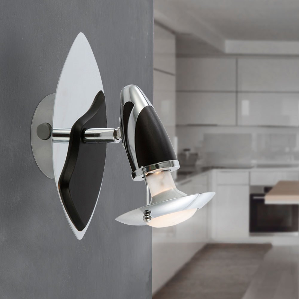 Image of Spotlight Wall Lamp Spotlight Spotlight Hallway Lamp Reading Lamp Living Room, Spot Movable, Silvery Black, 1x E14 Socket, Hxb 20x17 Cm