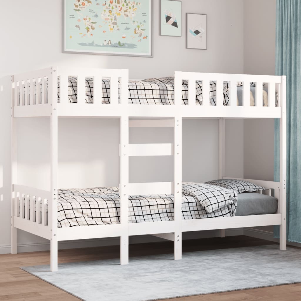 Furniture set, Bunk Bed White 90x200 cm Solid Wood Pine