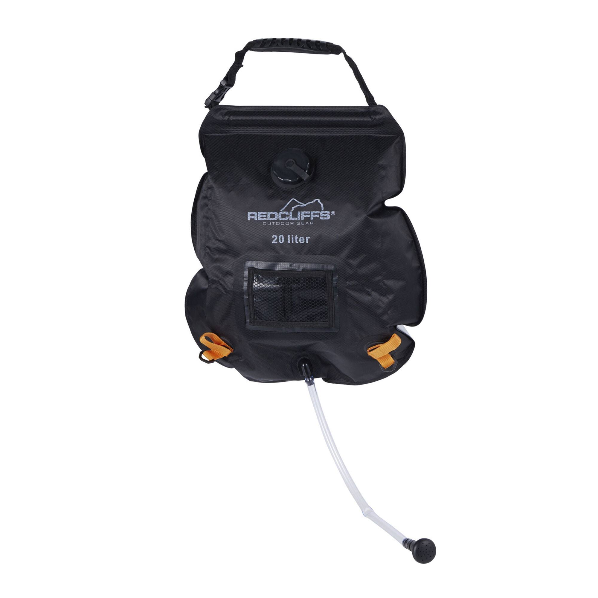 Image of Well Home 20l Solar Camping Shower With Sprayer - Portable 2-layer Water Bag, 50x47 Cm Outdoor Shower In Black