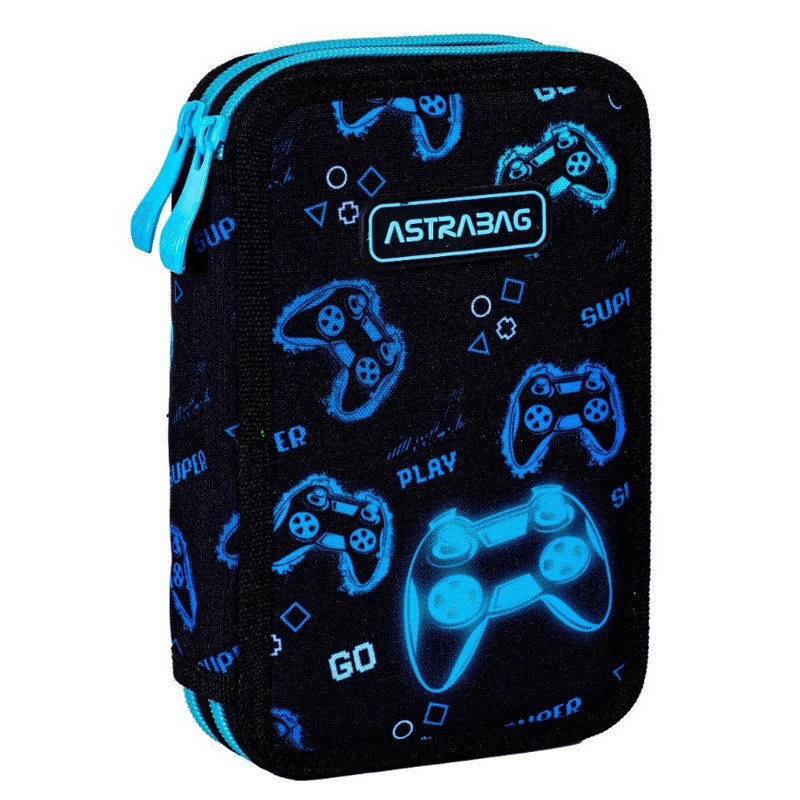 Image of Double Pencil Case Without Accessories "go Playing Blue Pad Ac2