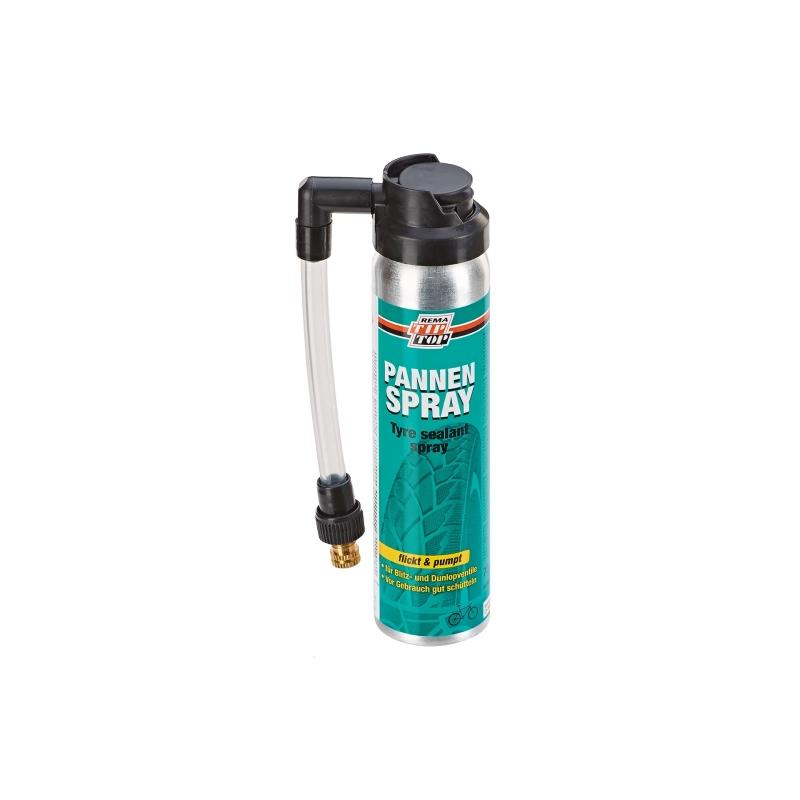 Image of Prophete Rema Puncture Repair Spray, 75 Ml, For Schrader, Dunlop, And Auto Valves, Repairs And Inflates Simultaneously, Includes Hose Adapter, Suitable For All Types Of Bicycle Tubes