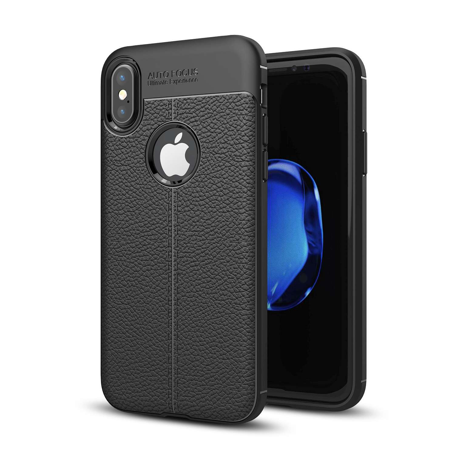 Case Compatible With Iphone X / Xs Protective Case Made Of Tpu Silicone With Elegant Faux Leather Application Case Cover, Shockproof, Ultra Thin, Non-slip, , Durable Tpu Silicone