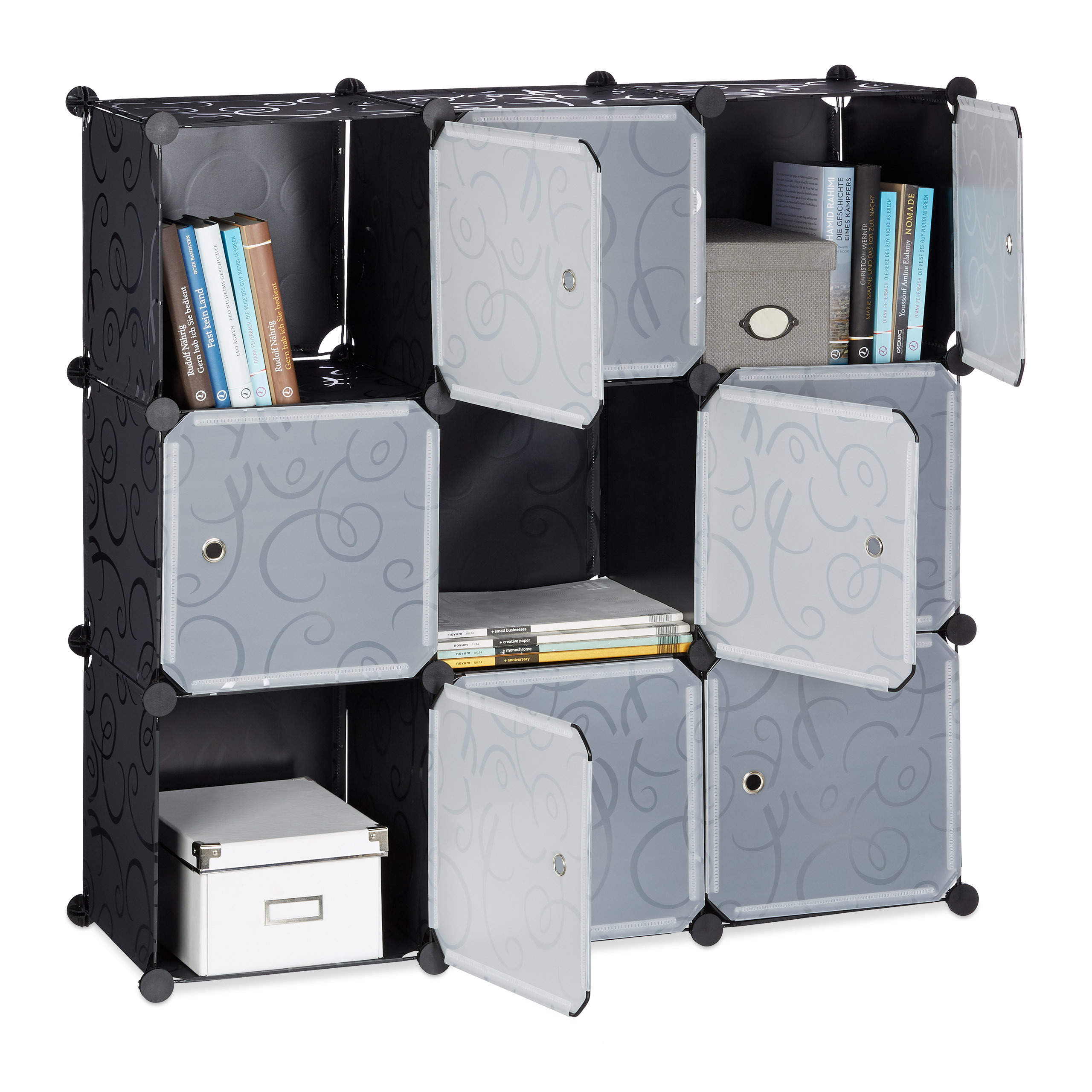 Black Shelving System - (w)95 X (h)95 X (d)32 Cm