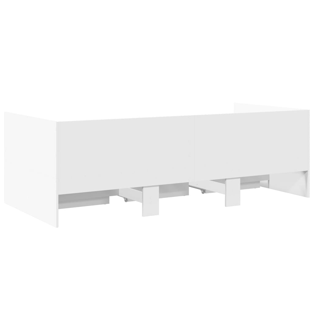 Bed for Living Room and Bedroom, Daybed with Drawers without Mattress White 90x200 cm