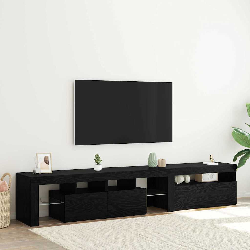 TEMU Tv Furniture 2pcs With Led's Processed Wood Color - Modern Tv Furniture, Led Tv Furniture Set, Furniture, Oak Color Furniture, Living Room Decor