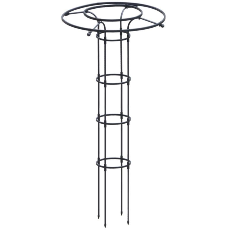 Image of Elitez Garden Circular Trellis, Black Umbrella Trellis Tower, Vertical Steel Garden Climbing Tower, Garden Climbing Plant Support Structure