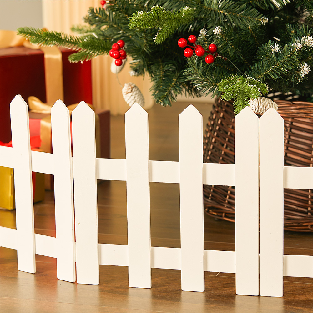 TEMU 4pcs Wooden Christmas Removable Pet Barrier Fencing Christmas Decorations | Ornaments | Christmas Tree Accessories | Seasonal Suitable For
