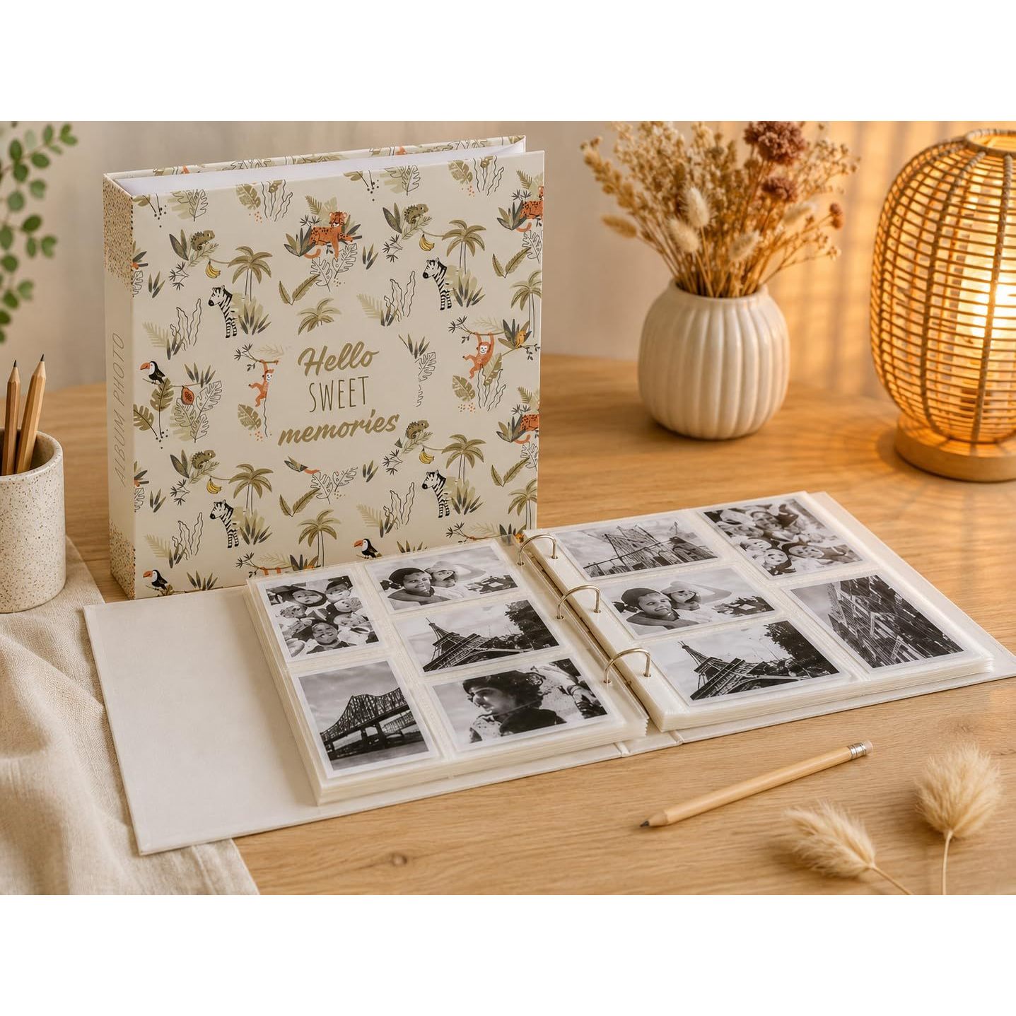 TEMU Album Photo Grande 500 Photos 10 x 15 cm – 34 x 33 cm – Couverture Rigide Hello Sweet
