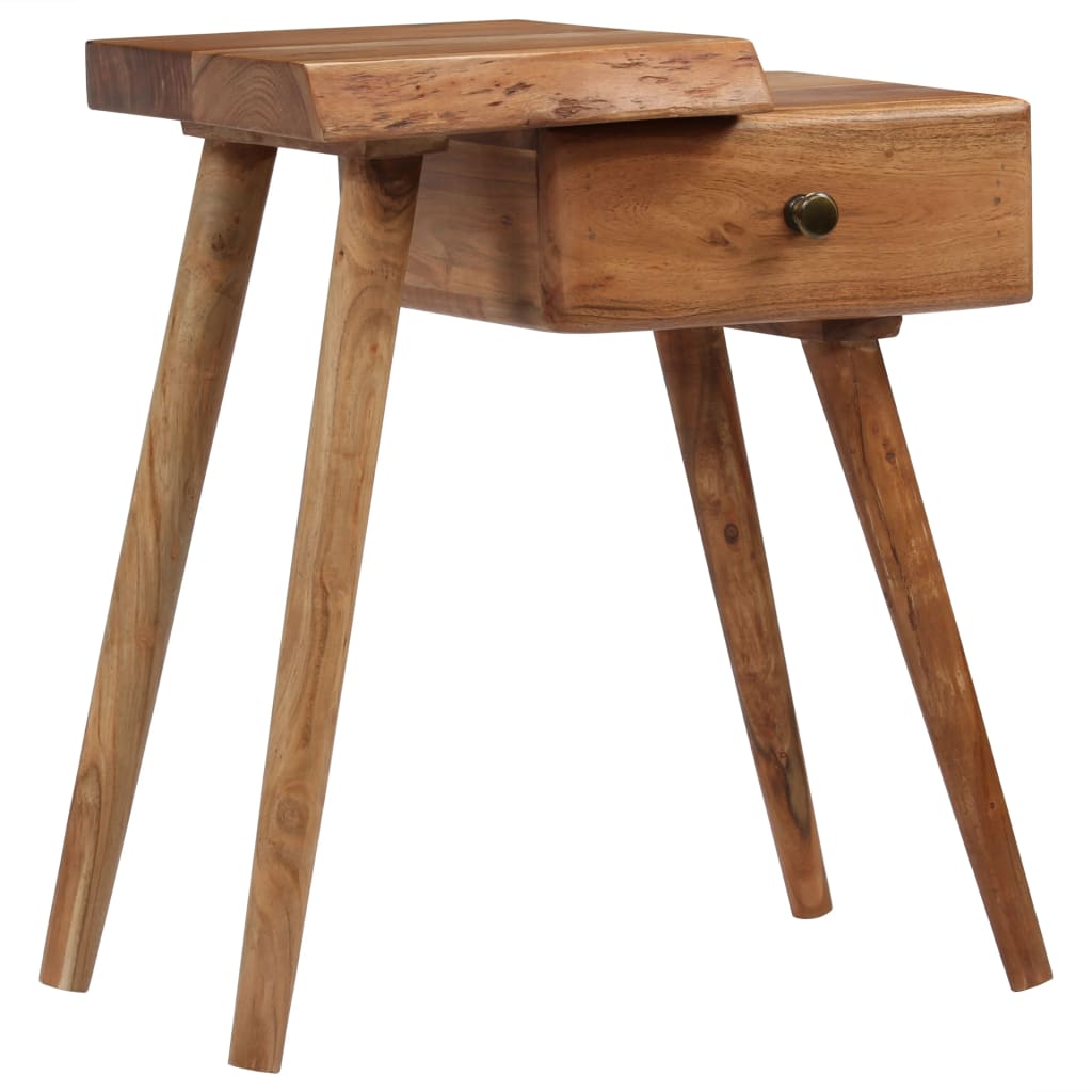 Image of Vidaxl Solid Acacia Wood Nightstand Night Console Night Dresser Night Cabinet