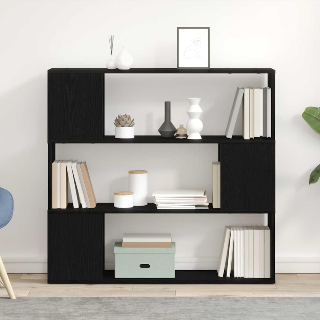 Image of Vidaxl Display Shelf 100 X 24 X 94 Cm Stylish Particle Board Shelf With 3 Shelves, Cool Storage For Living Room And Study, Decorative Organizing, Indoor Furniture