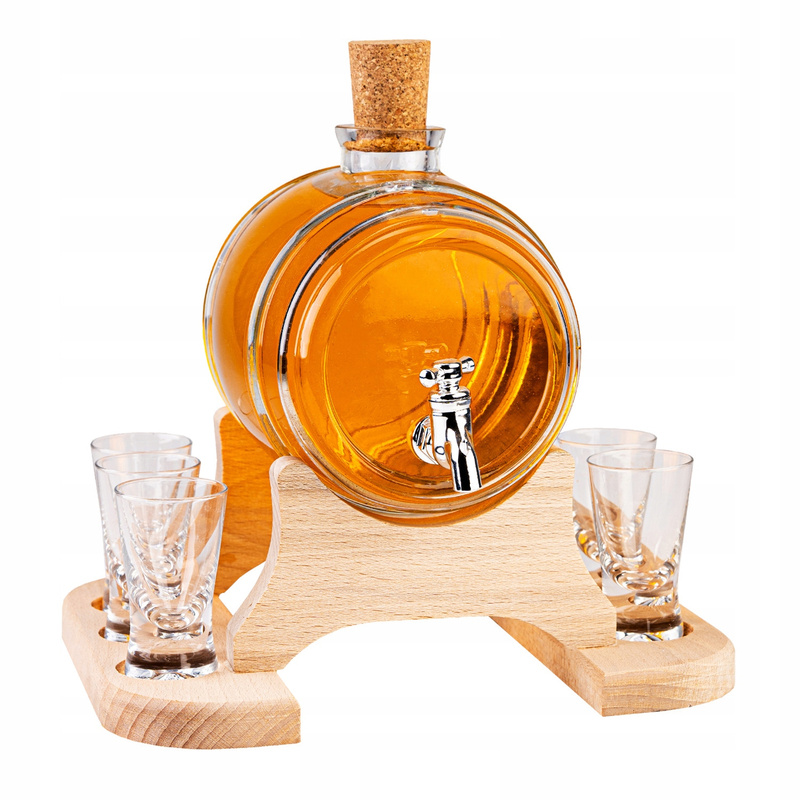TEMU Whiskey With Tap And Glasses, 1 L
