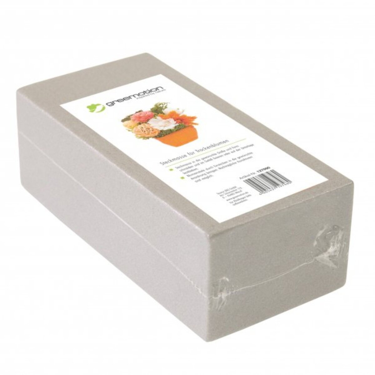 Plug Mass For Dried Flowers In Gray - Rectangular, 23 X 10.5 X 7.5 Cm