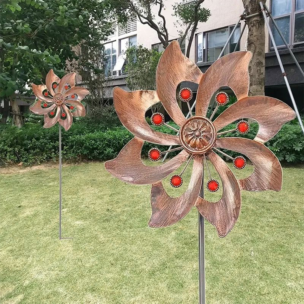 TEMU 1pc Wind Spinner, Metal Windmill For The Yard, For Outside, Easy Spinning, Metal Wind Sculptures Spinners For Patio Lawn Garden