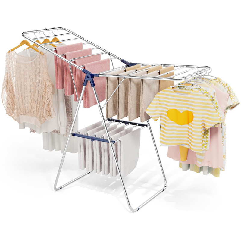TEMU KINGRACK Séchoir à linge pliable à ailes, bleu