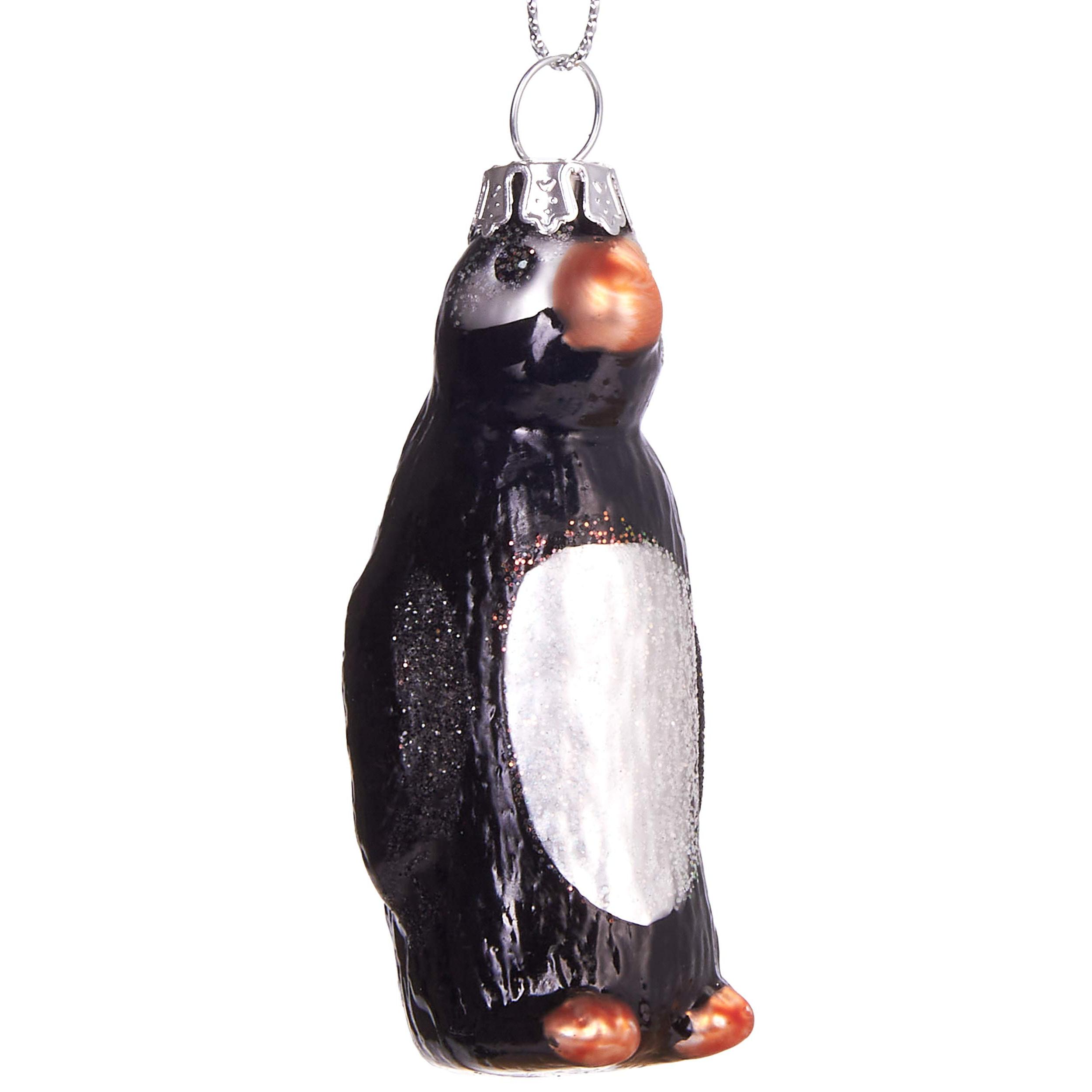 Image of Brubaker Penguin - Hand-painted Glass Christmas Ornament - Mouth-blown Christmas Tree Decoration Figures Funny Decorative Pendant Tree Ball - 7.5 Cm
