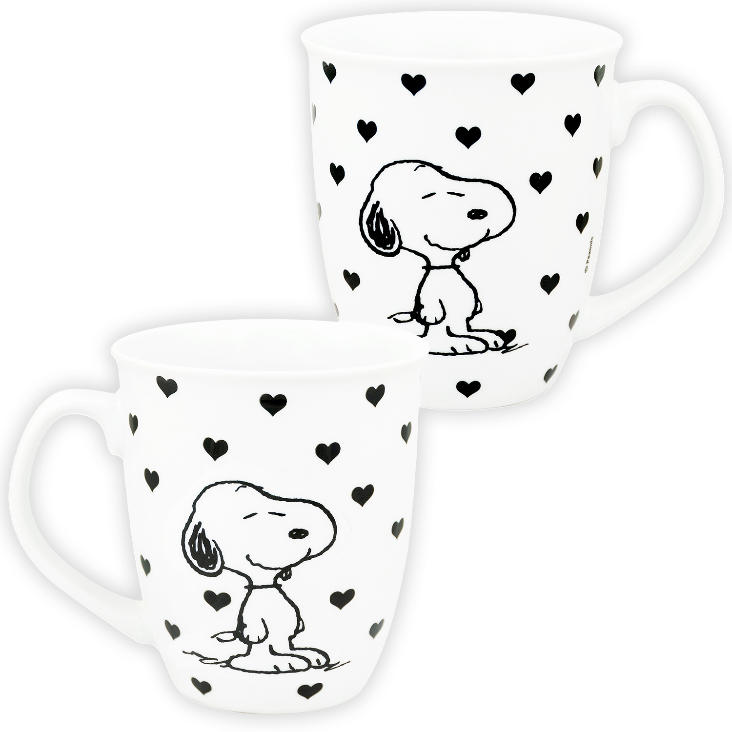 The Snoopy Mug - Hearts Mug Coffee Cup Ceramic White 280 Ml