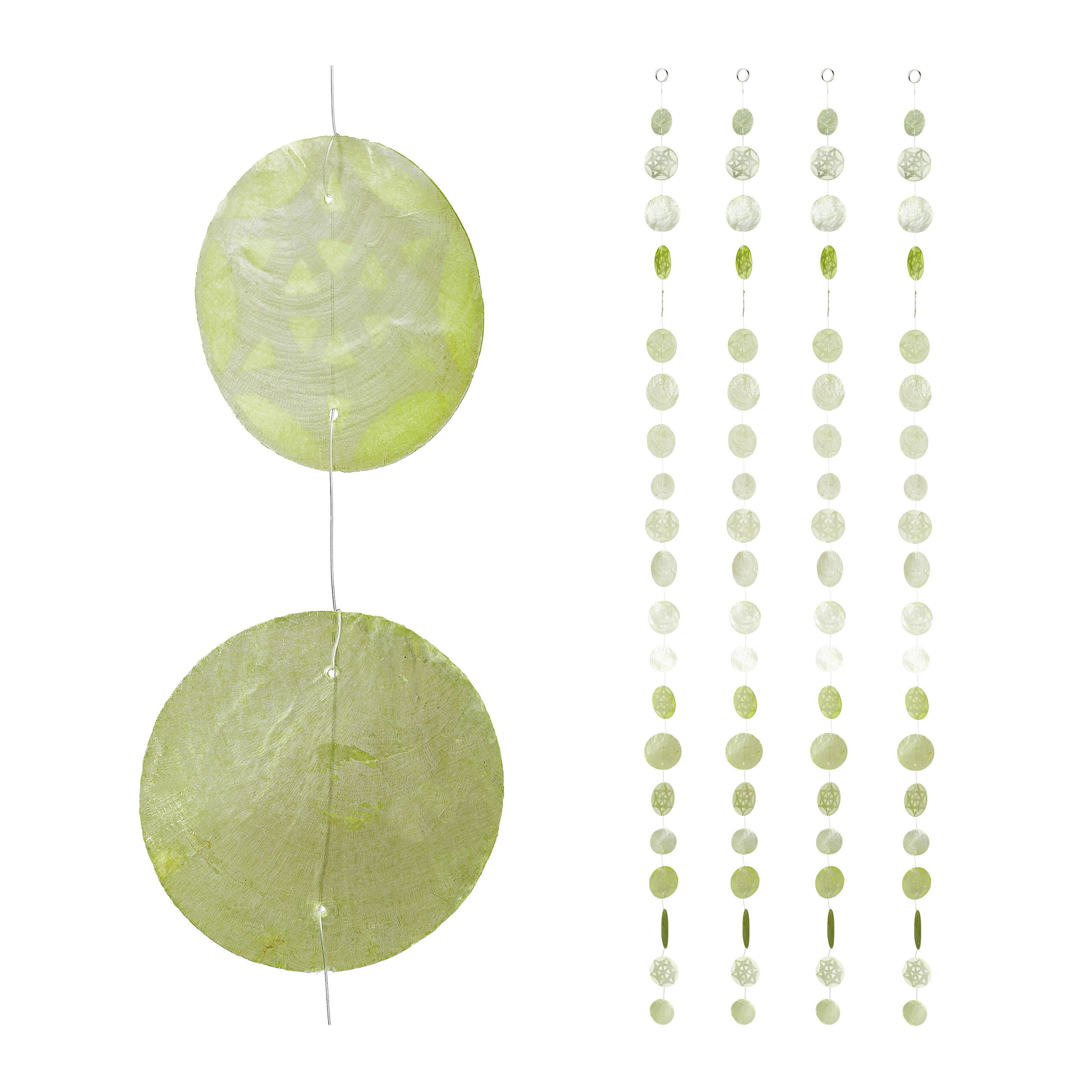 Image of 4x Capiz Garland In Light Green - (h)180 Cm
