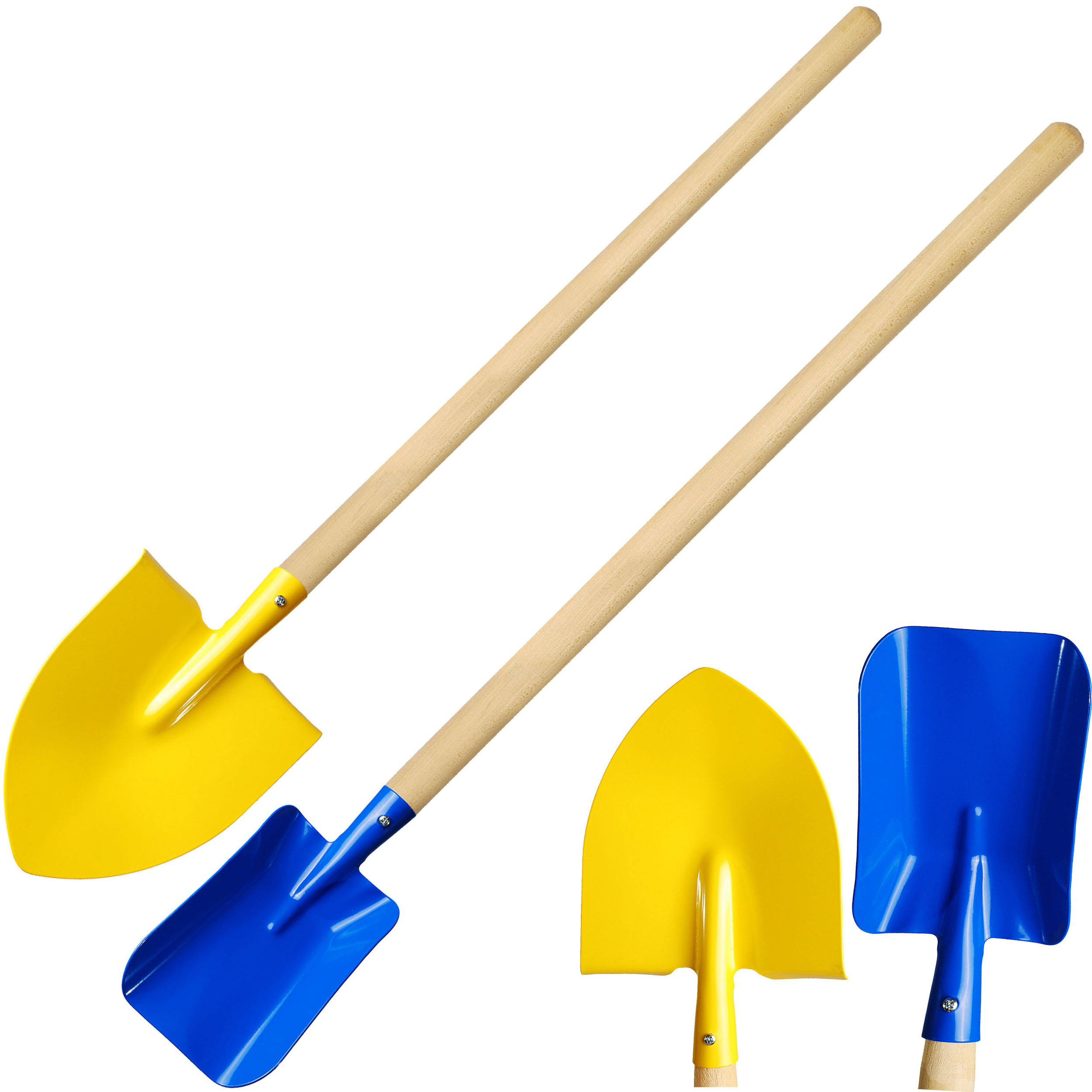 Image of 2pcs Set For Children - Trowel / Shovel + Trowel - Made Of Wood And Metal - Colorful - 80 Cm Long - Stable Gardening Tools / Garden Set - Children's Trowel - Scoop..