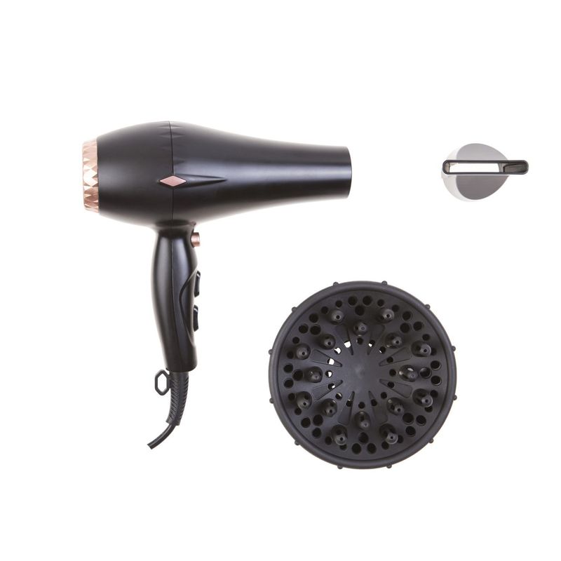 Image of Professional Hair Dryer With Ionization Ad 2244: Quiet Ac 2000w Motor, Diffuser And Concentrator For The Perfect Hairstyle