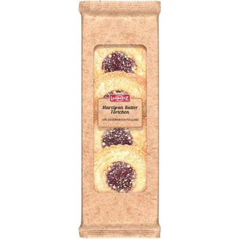 Lambertz Marzipan Butter Tarts With Cherries, 250g