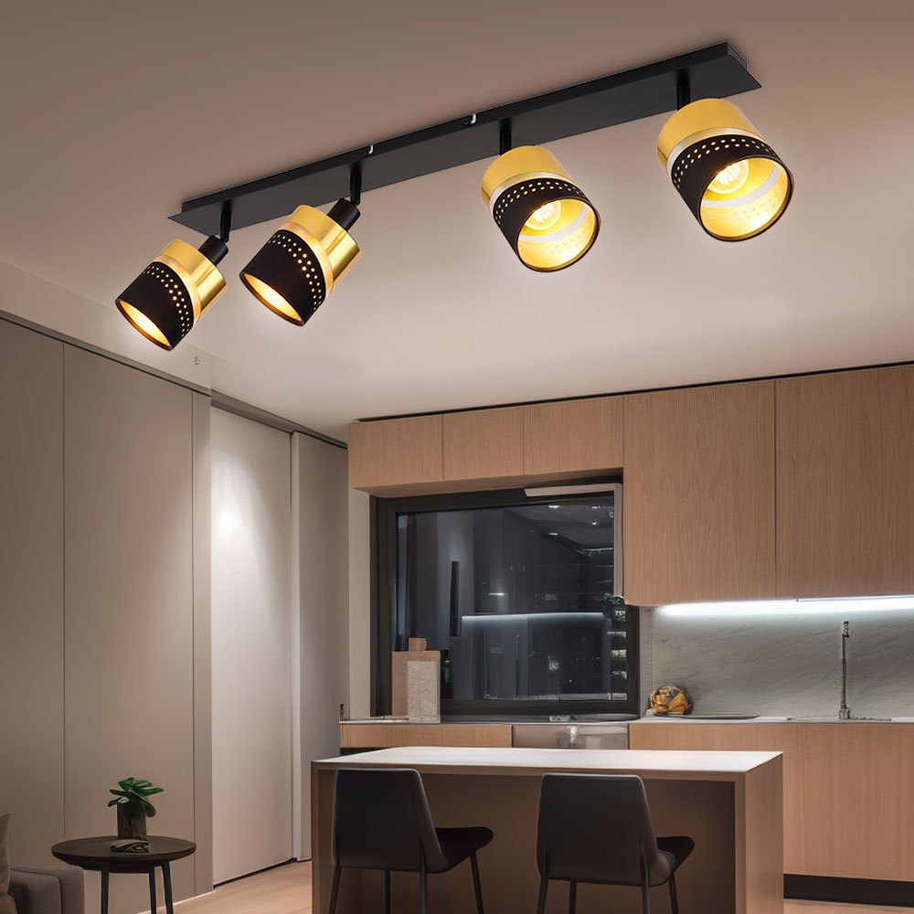 Image of Ceiling Light Ceiling Spotlights Living Room Light Black Golden Adjustable