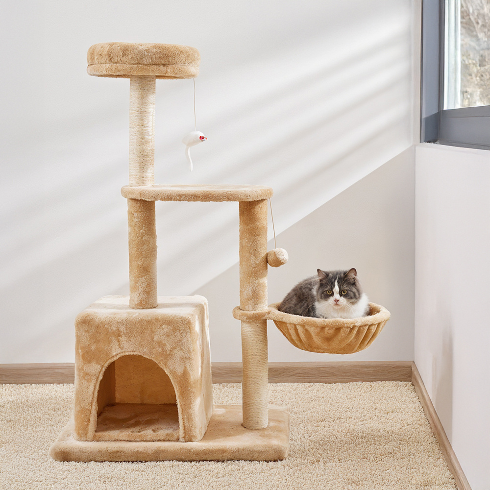 Multi-Level Cat Climbing Tower with Scratch Area