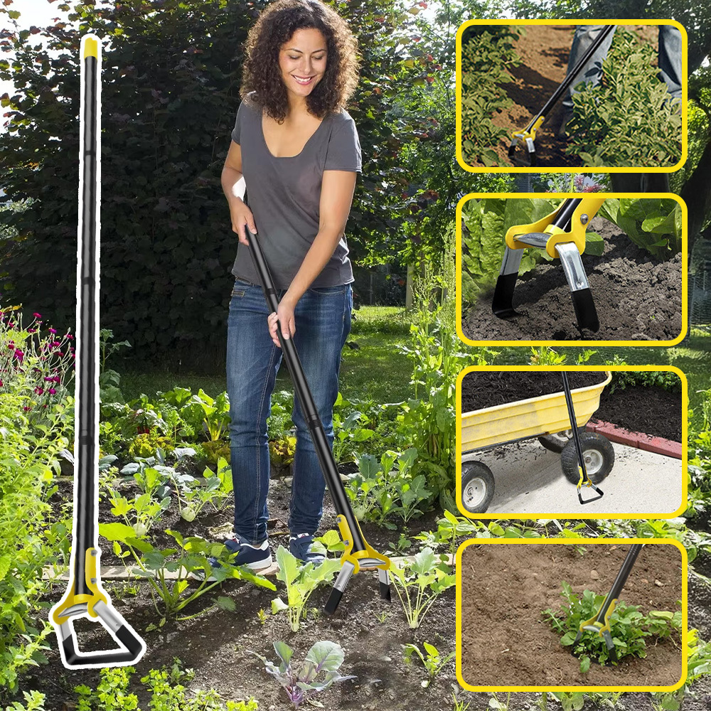 Multi-functional Stirrup Hoe Weeding Tool With 4-section Detachable Handle, Steel Blade Rust-proof Garden Hoe For Weeding Ditching Sowing Soil Loosening
