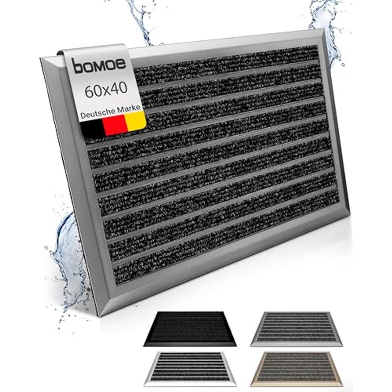 Bomoe Outdoor Doormat – Slip-resistant, , Outdoor Foot Mat – Entrance Doormat With Grille Design – Alugant