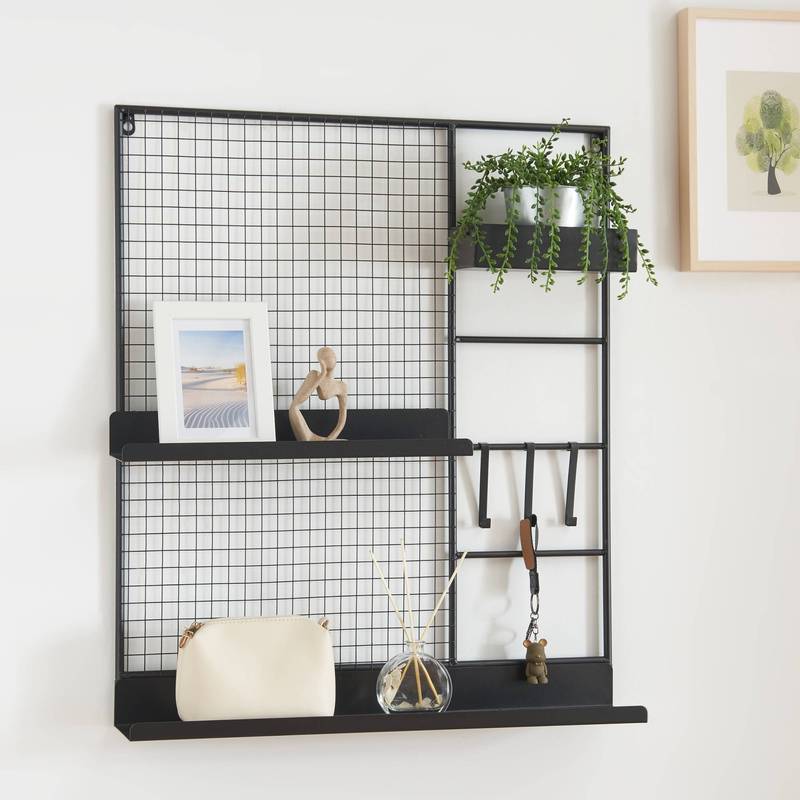 Wall Grid Westre 70x60x11cm Metal Black