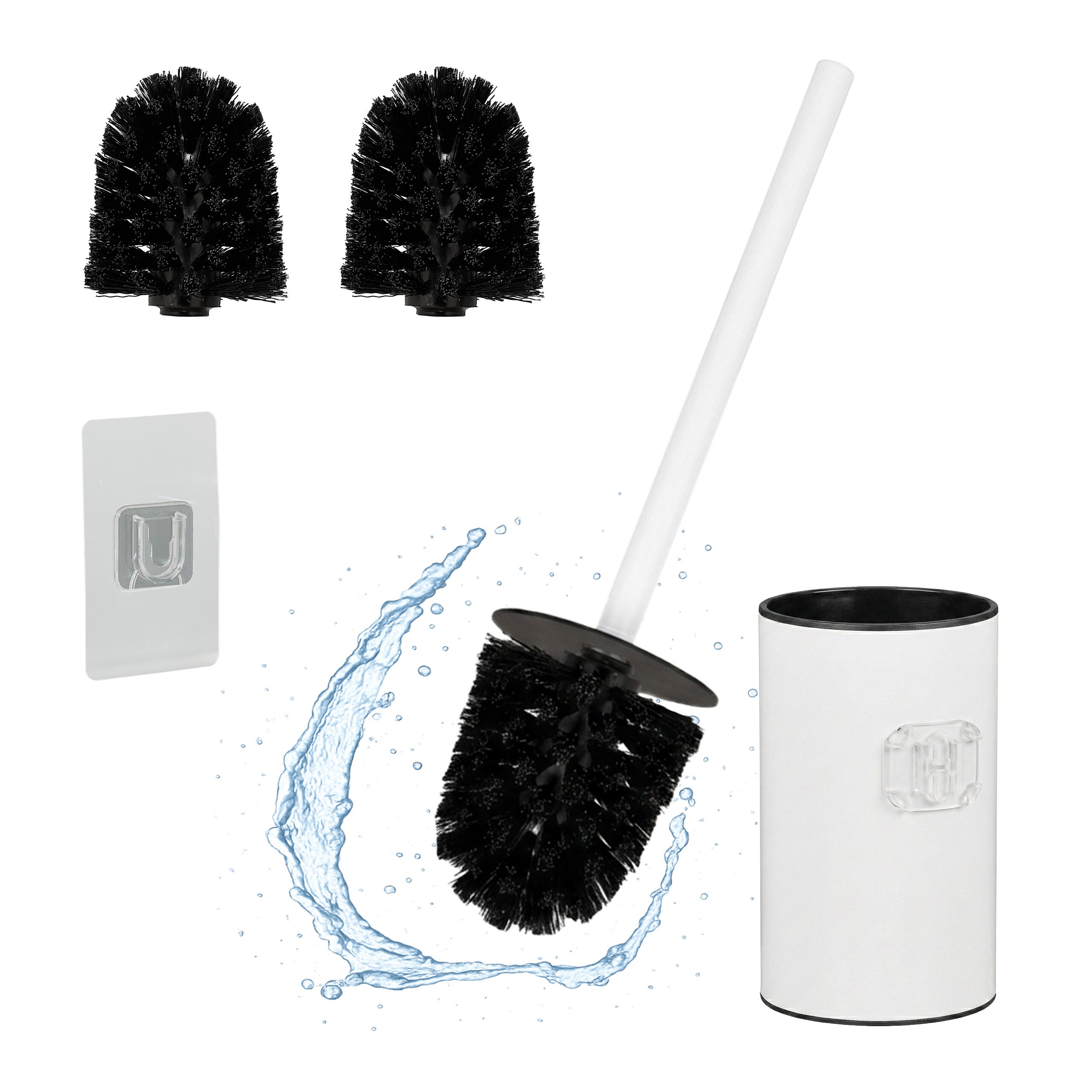 Toilet Brush In White - (w)9 X (h)40.5 X (d)10 Cm