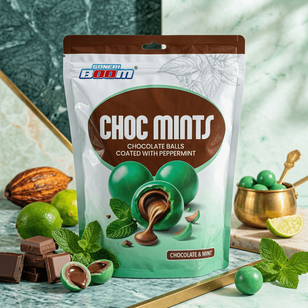 Soneri Boom Choc Mints Chocolate Balls 160 G - Chocolate Balls With Peppermint Flavor