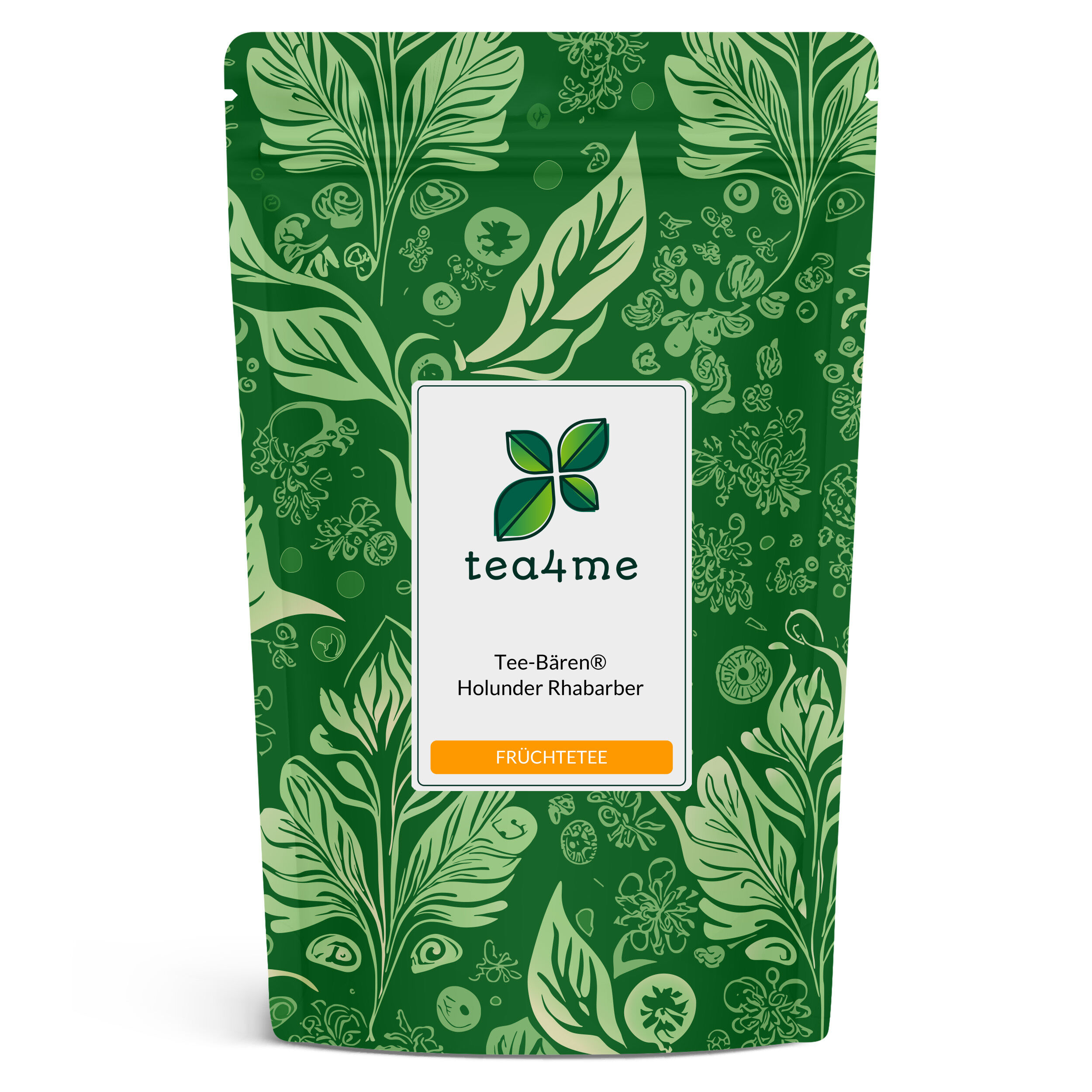 Image of Tea4me Tea Bears Elderberry Rhubarb For Tea Or Snacking | 125g Tea | Rhubarb Flavor, Fruity, Sweet