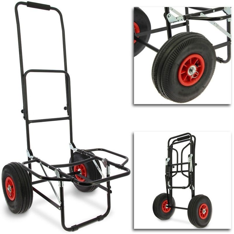 TEMU Ngt Fishing Twin Wheel Trolley Compact Adjustable Height & Quick Folding Sides