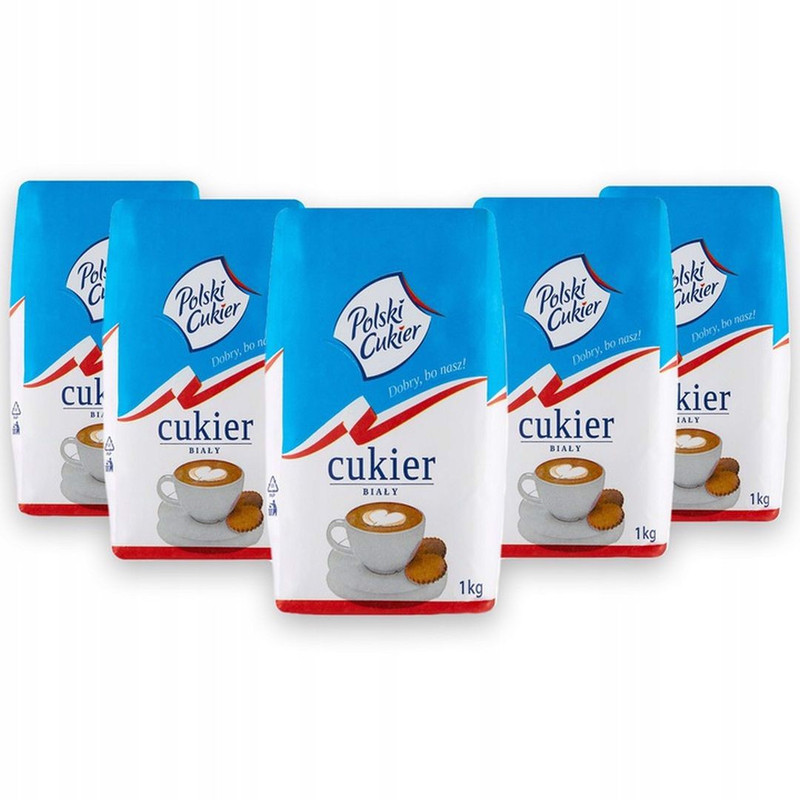 TEMU Polish Sugar White Sugar 1 Kg X 5pcs