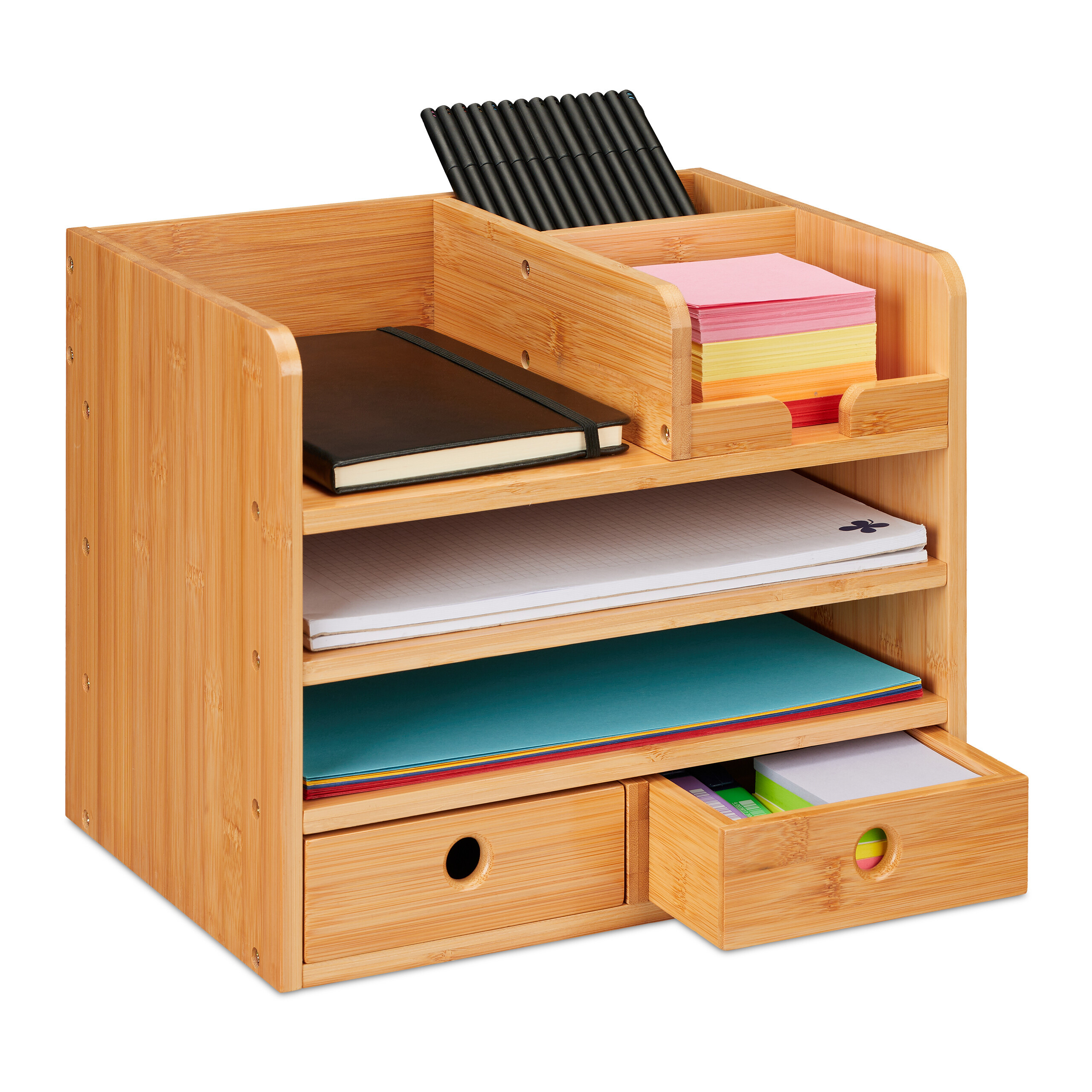 Desk Organizer In Natural - (w)33 X (h)26.5 X (d)24 Cm