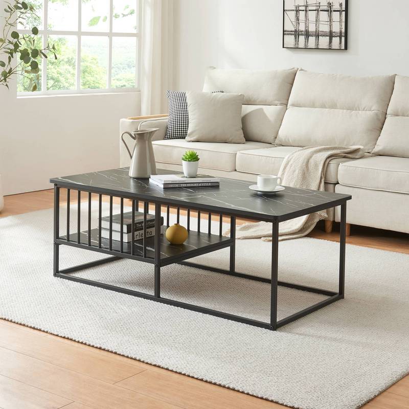 Image of Raukurg Coffee Table With Storage Compartment, 120 X 60 X 44 Cm