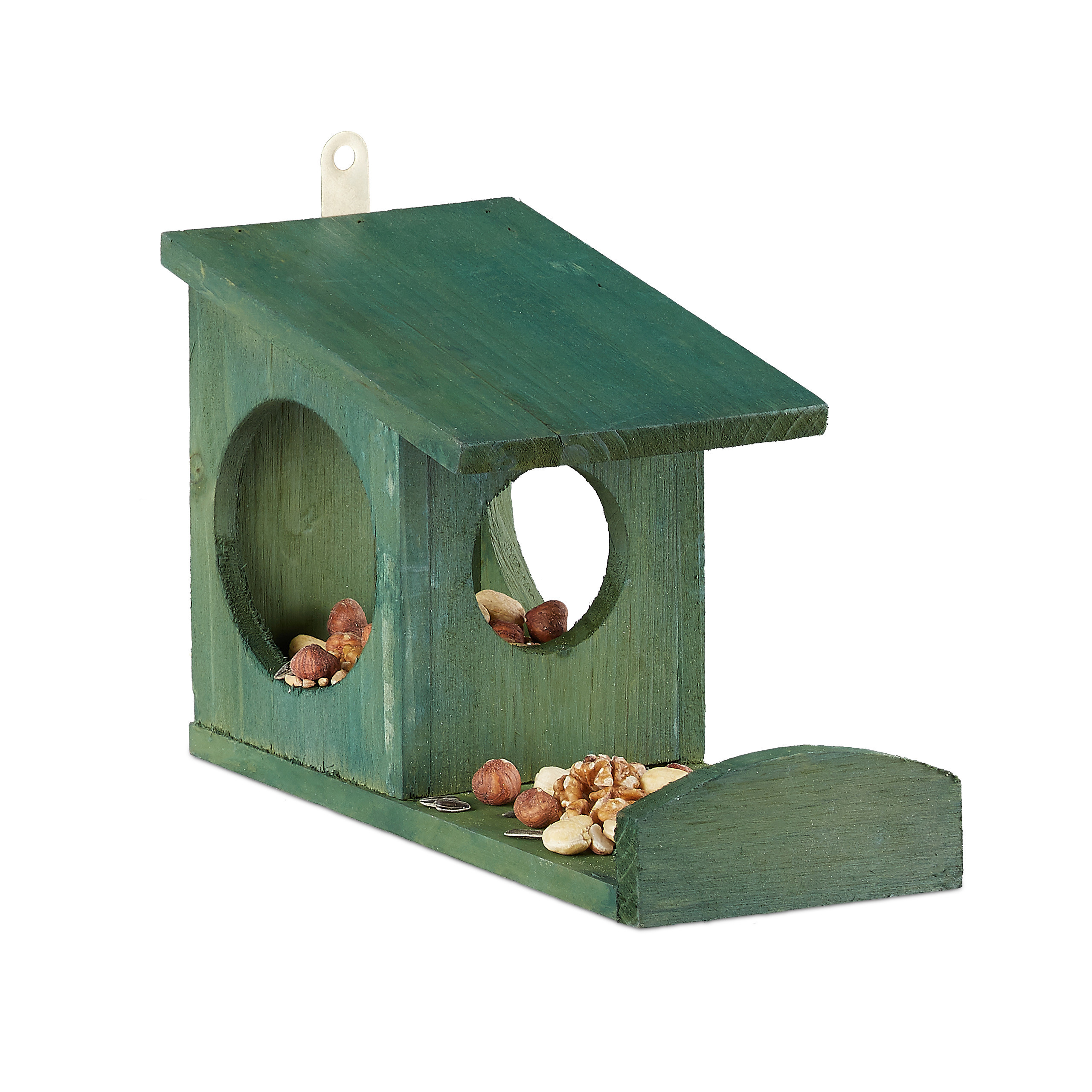 Squirrel Feeding House In Dark Green - (w)14 X (h)17.5 X (d)25 Cm