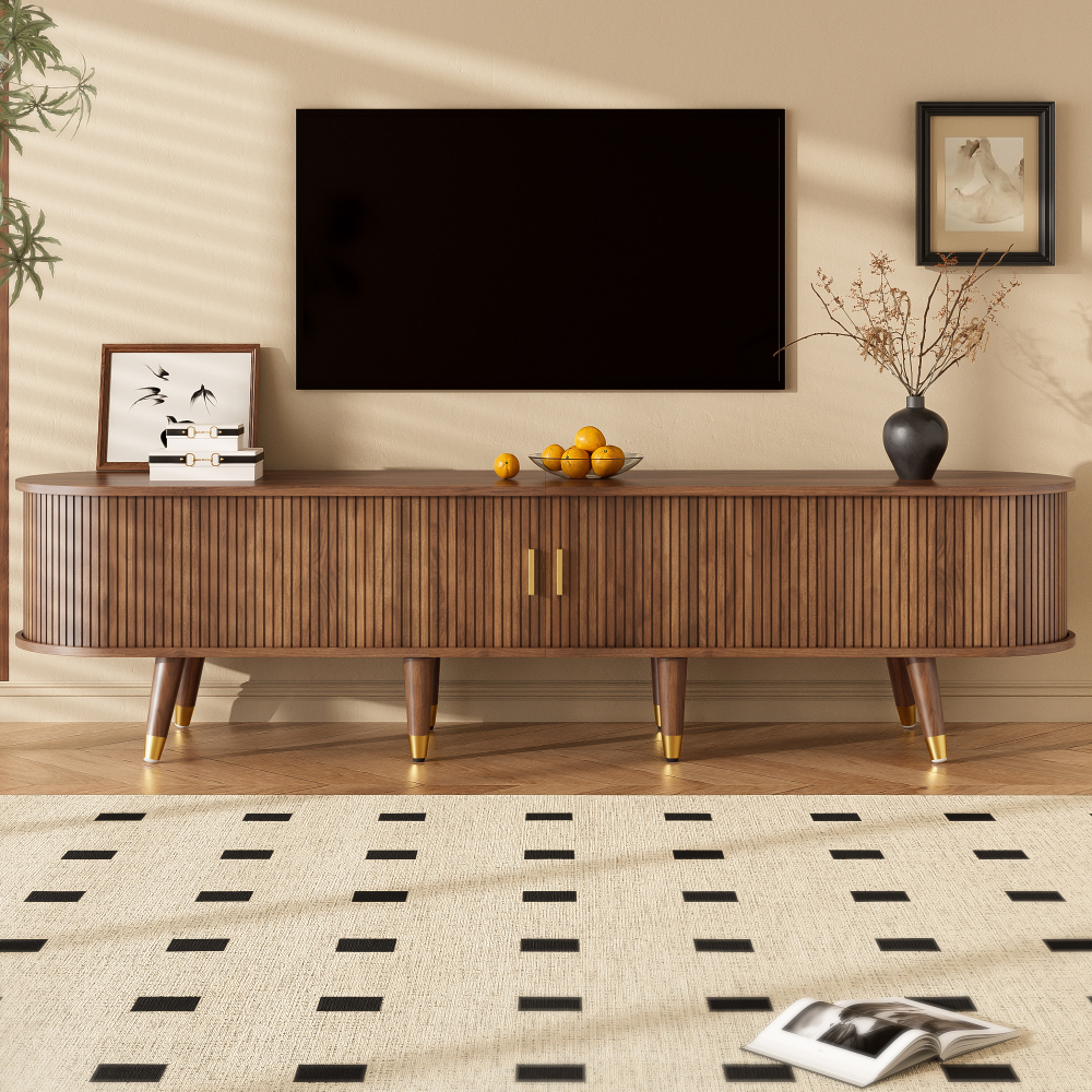 Image of Multifunctional Storage Tv Table With , Storage Space, Natural Suitable For