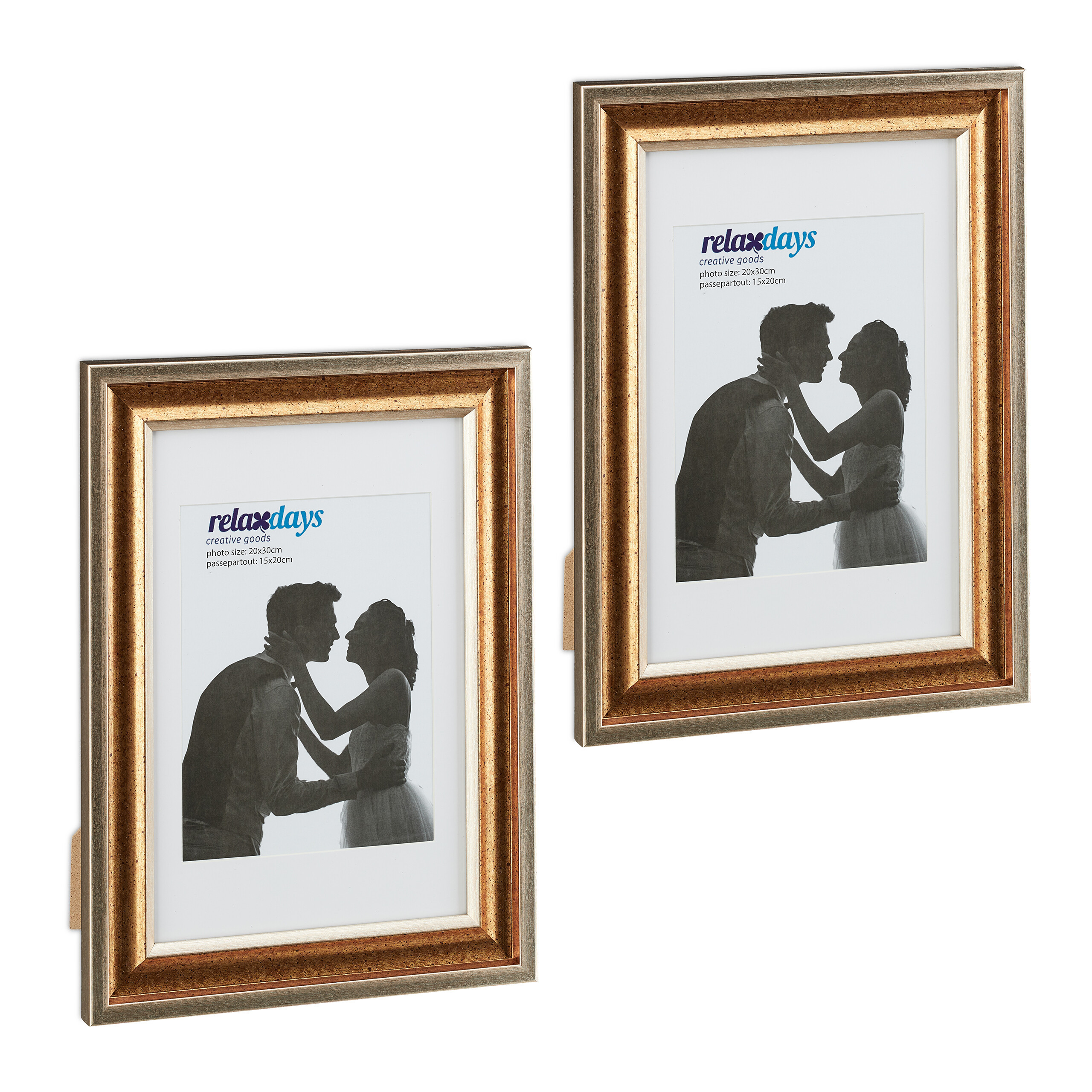 2 X Gold Picture Frames - 20 X 30 Cm