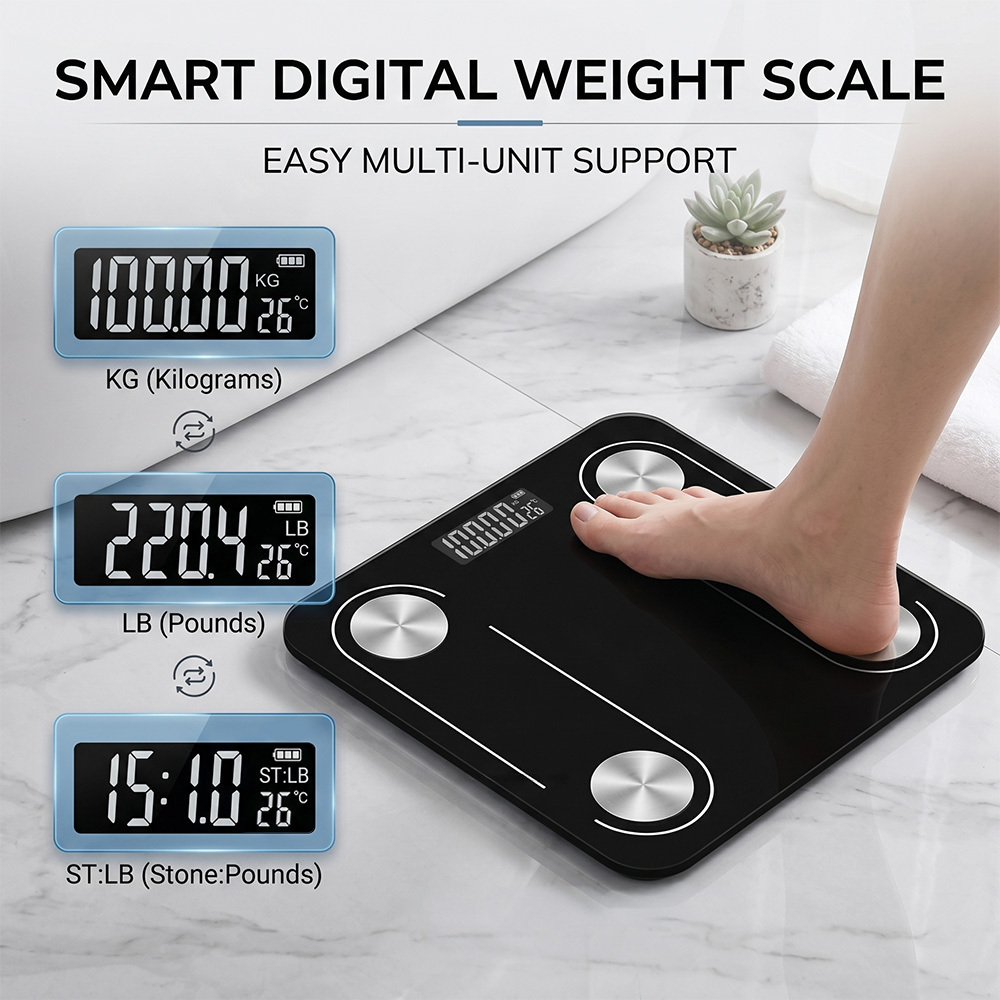Image of Scales For Body Weight Composition Analyzer & Digital Bmi Monitor, Bathroom Scales With App, Scale For Body Fat, Muscle Mass, Weight Loss & Fitness Tracking