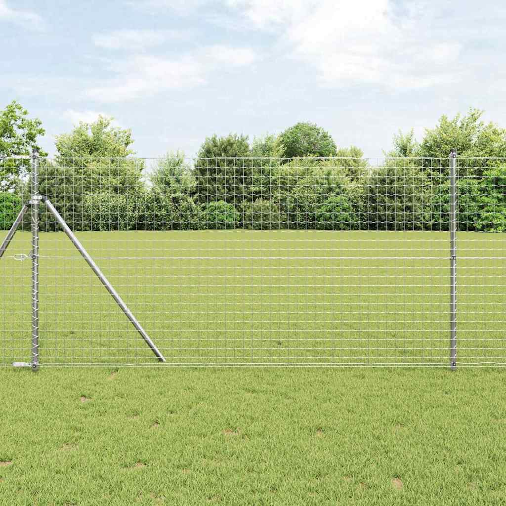 Image of Outdoor Post Silvery 180 Cm, Set Of 12pcs, Made Of Galvanized Steel, Rust-resistant, , Ideal For Fences, Powder-coated Surface, Long-lasting, Universal Design For Garden And Fence Barriers.