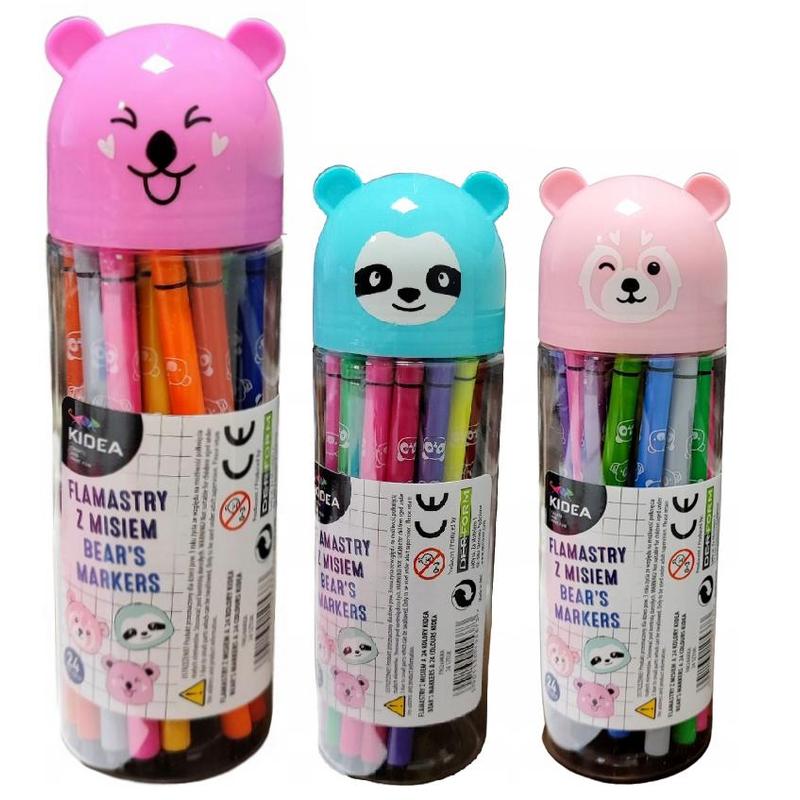 Kids' Teddy Bear Markers, 24 Colors